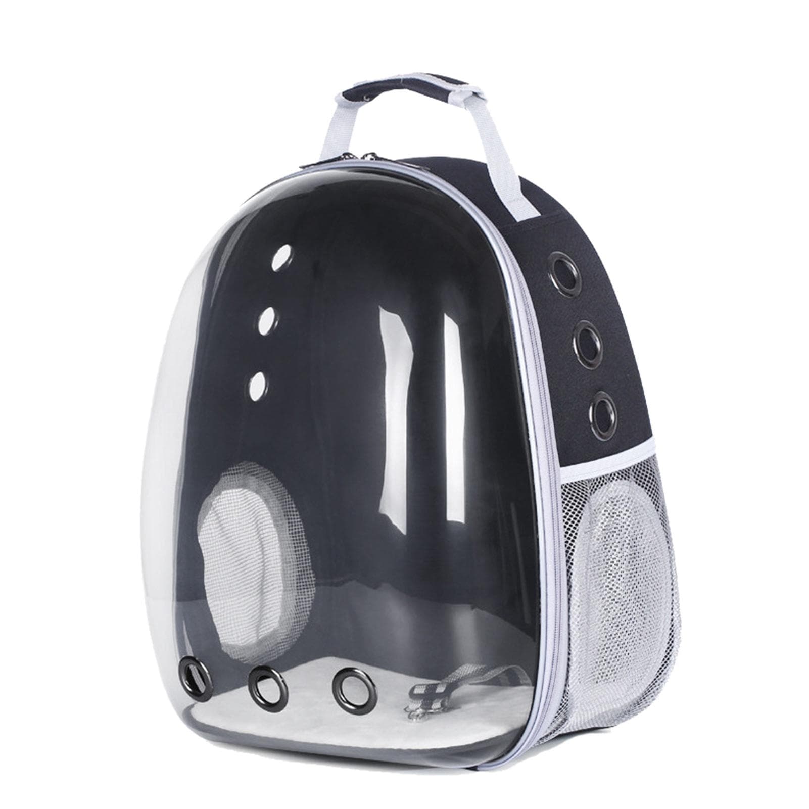 Cat Backpack Carrier Transparent Window Breathable Multifunction Side Open Pet Carrier Bag for Cats black