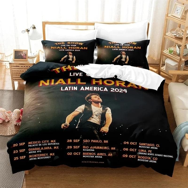 3D Print Niall Horan Bedding Set,Duvet Cover Comforter Bed Set Quilt Cover Pillowcase,King Queen Twin Size Boys Girls Adults EU Single 135x200cm