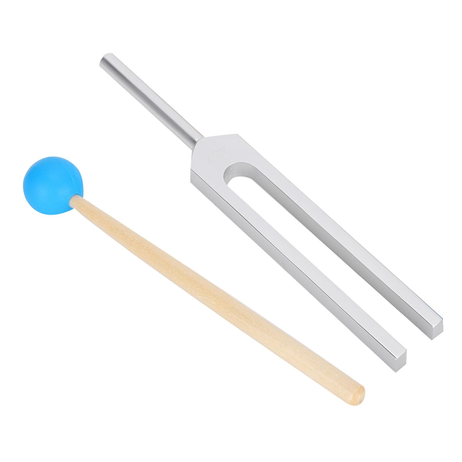 432HZ Aluminum Alloy Tuning Fork Wood Hammer Sound Healing Therapy Tool Set