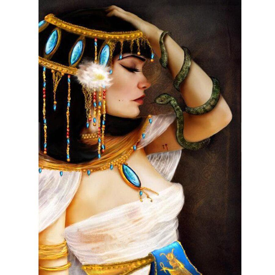 DIY Diamond Painting Cross Stitch Diamond Embroidery Needlework Cleopatra and Serpent Wall Arts 20X30CM