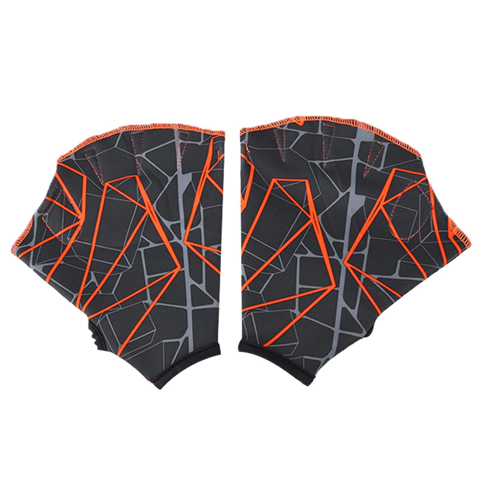 Swim Gloves Non-slip Adjustable Breathable & Quick-drying for Men and Women Print Design for M grey