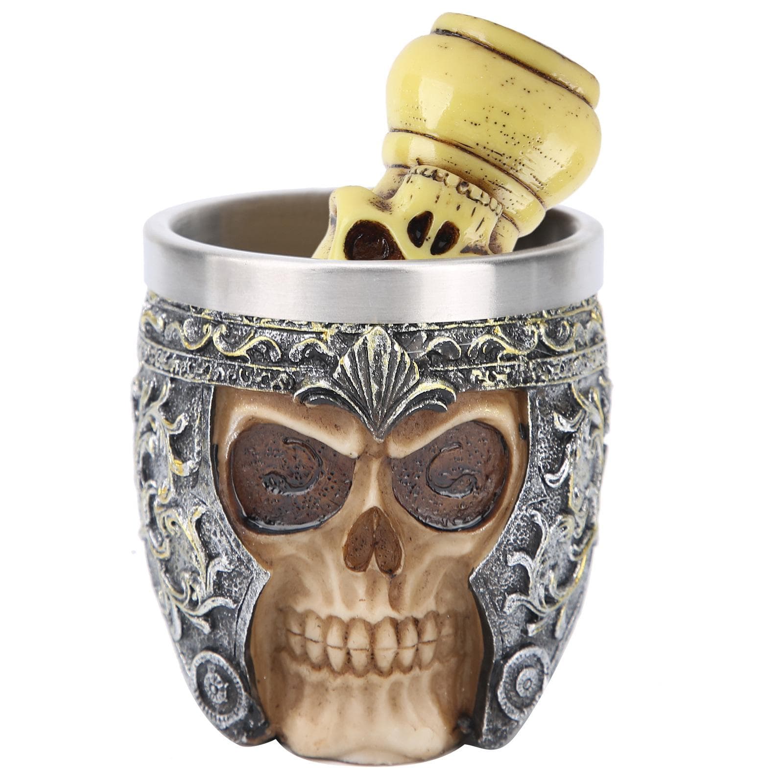 Men s Beard Shaving Set Stainless Steel Shaving Bowl Skeleton Head Beard Brush Kit