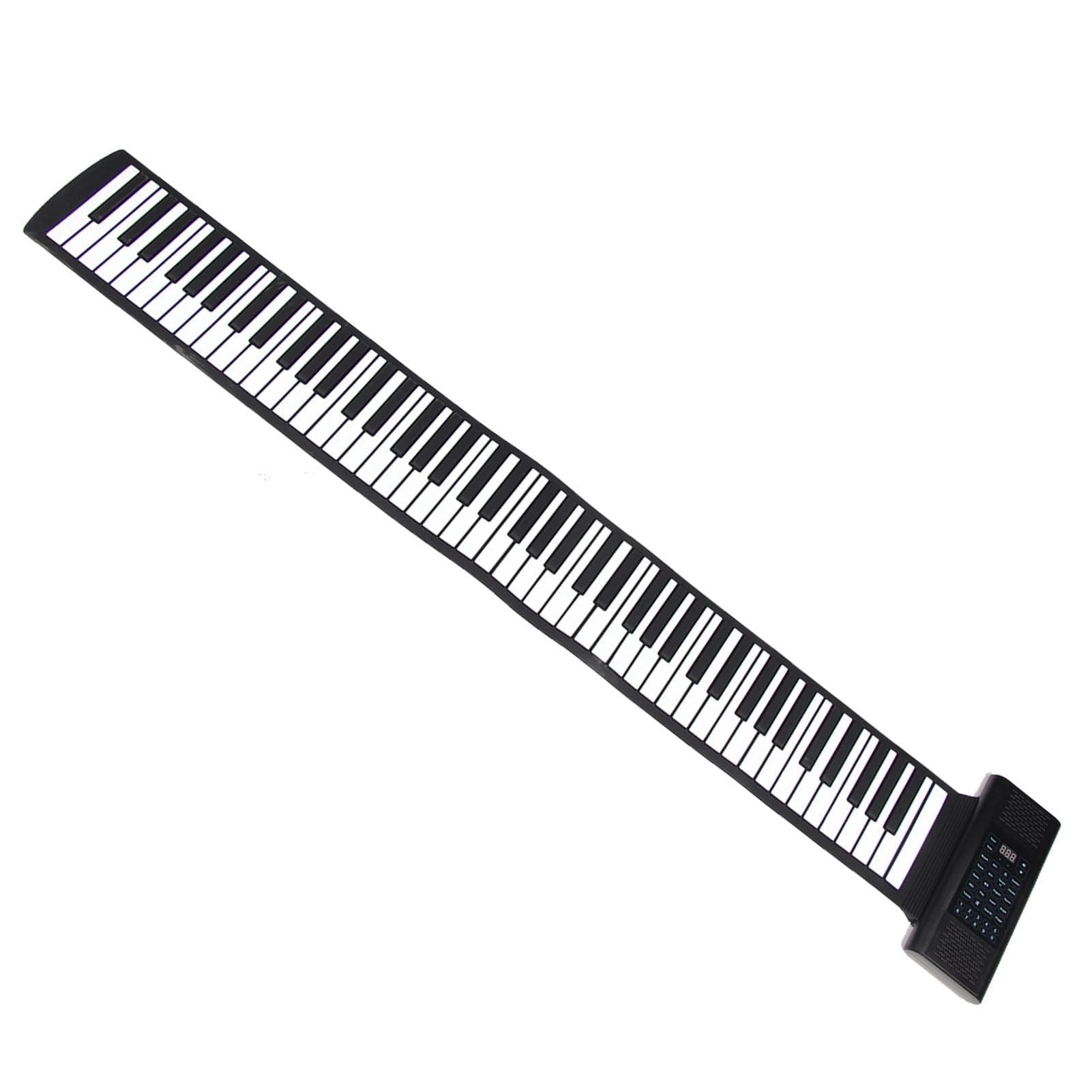 Roll Up Piano 88 Keys Double Horn Bluetooth MIDI Function Battery Powered Foldable Portable Roll US Plug