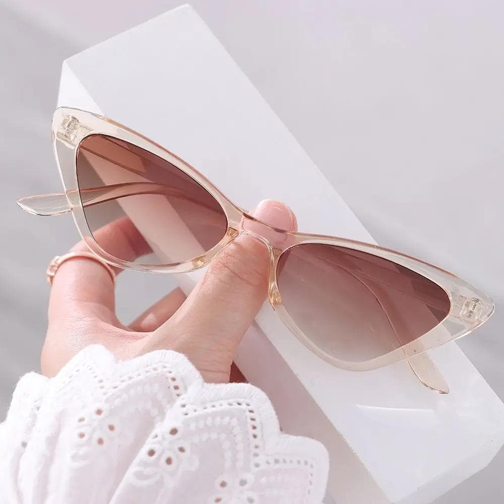 Vintage Cat Eye Sunglasses Women Small Frame Retro UV400 Protection Fashion Trendy Streetwear Shades 1PC