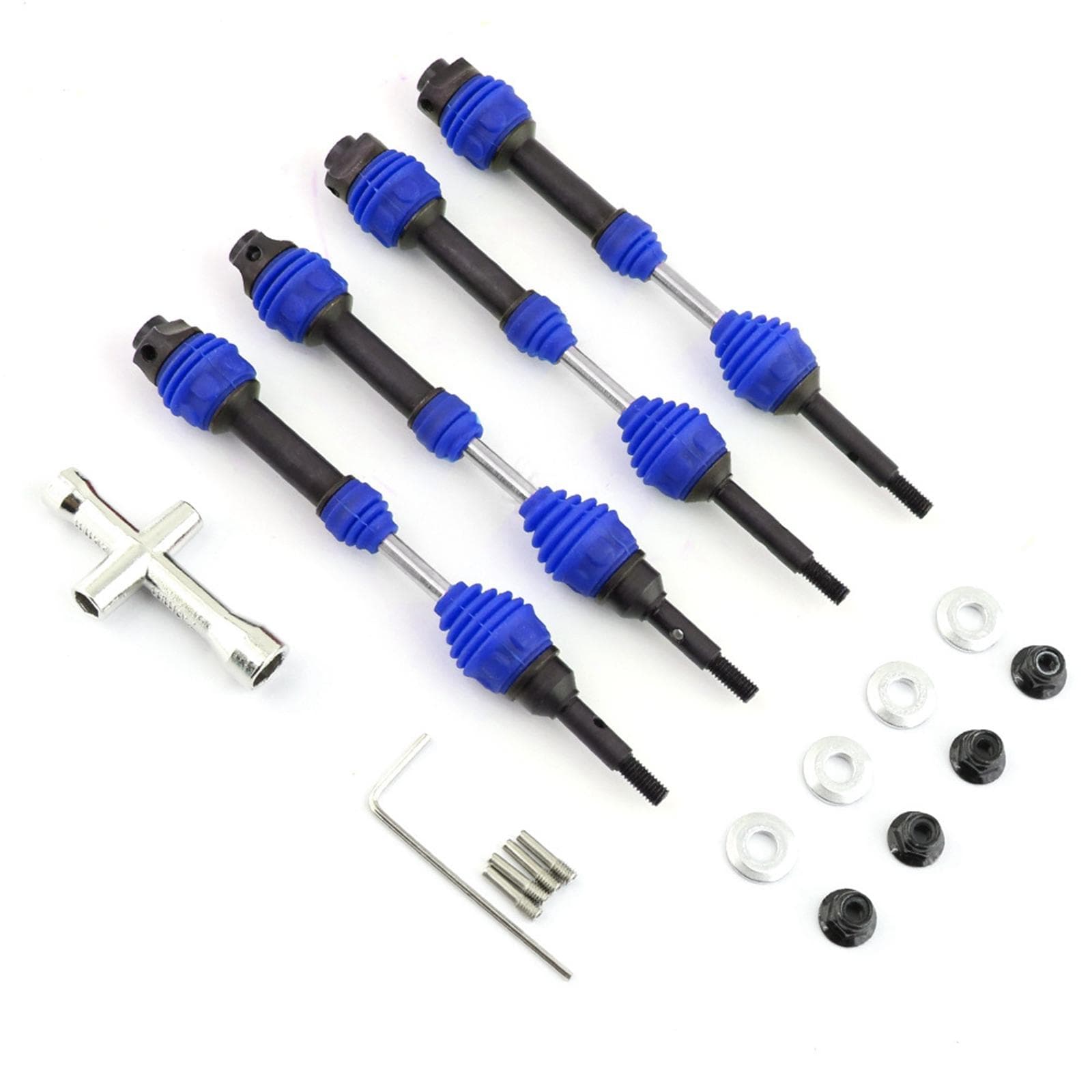 4 Pcs Rear Drive Shaft Steel Driveshaft CVD Replacement for Trax Slash Rustler Hoss Stampede VXL blue