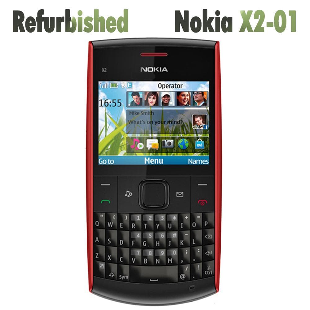 Refurbished Nokia Original Nokia X2-01 Mobile Phone With 1 SIM 1 Battery 1 Charger black