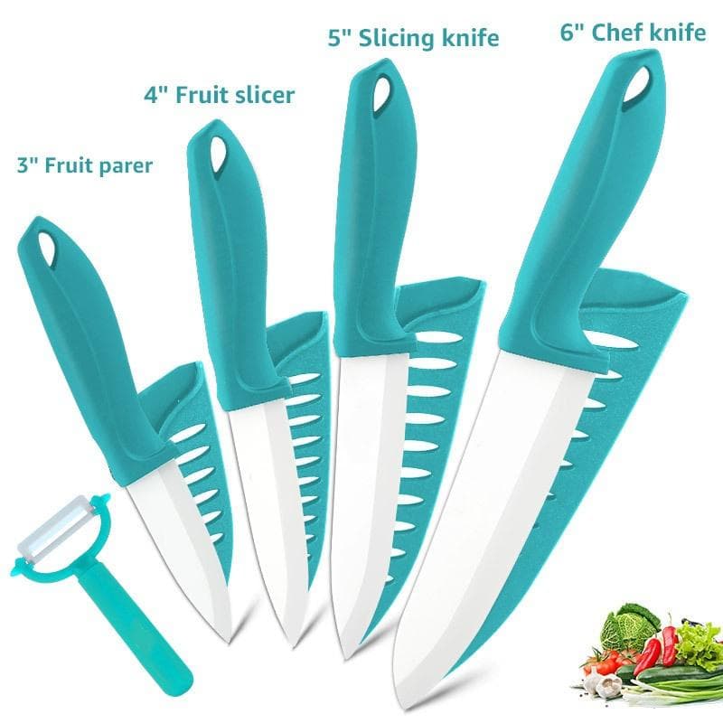Kitchen Knife Ceramic Knife 3 4 5 6 Inch Kitchen Knife Tool Sliced Fruit and Vegetable Chef Knife blue
