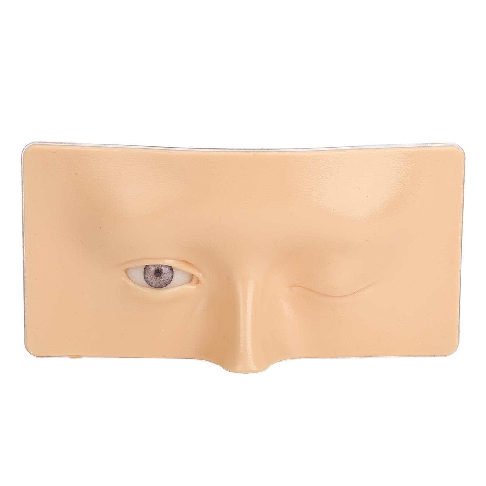 Eye Makeup Practice Board Open Close Eyes Reusable Silicone Mannequin Face Board with Bracket White