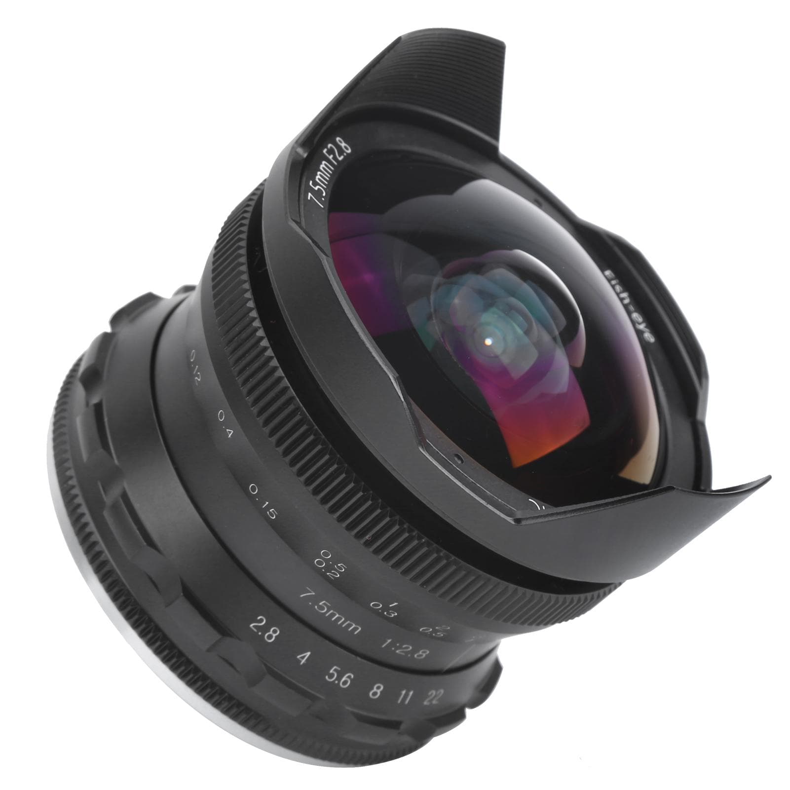 7.5mm F2.8 FX Mount Ultra Wide Angle Fisheye Scenery Lens for Fuji XT4XT3XT30XS10(silver )