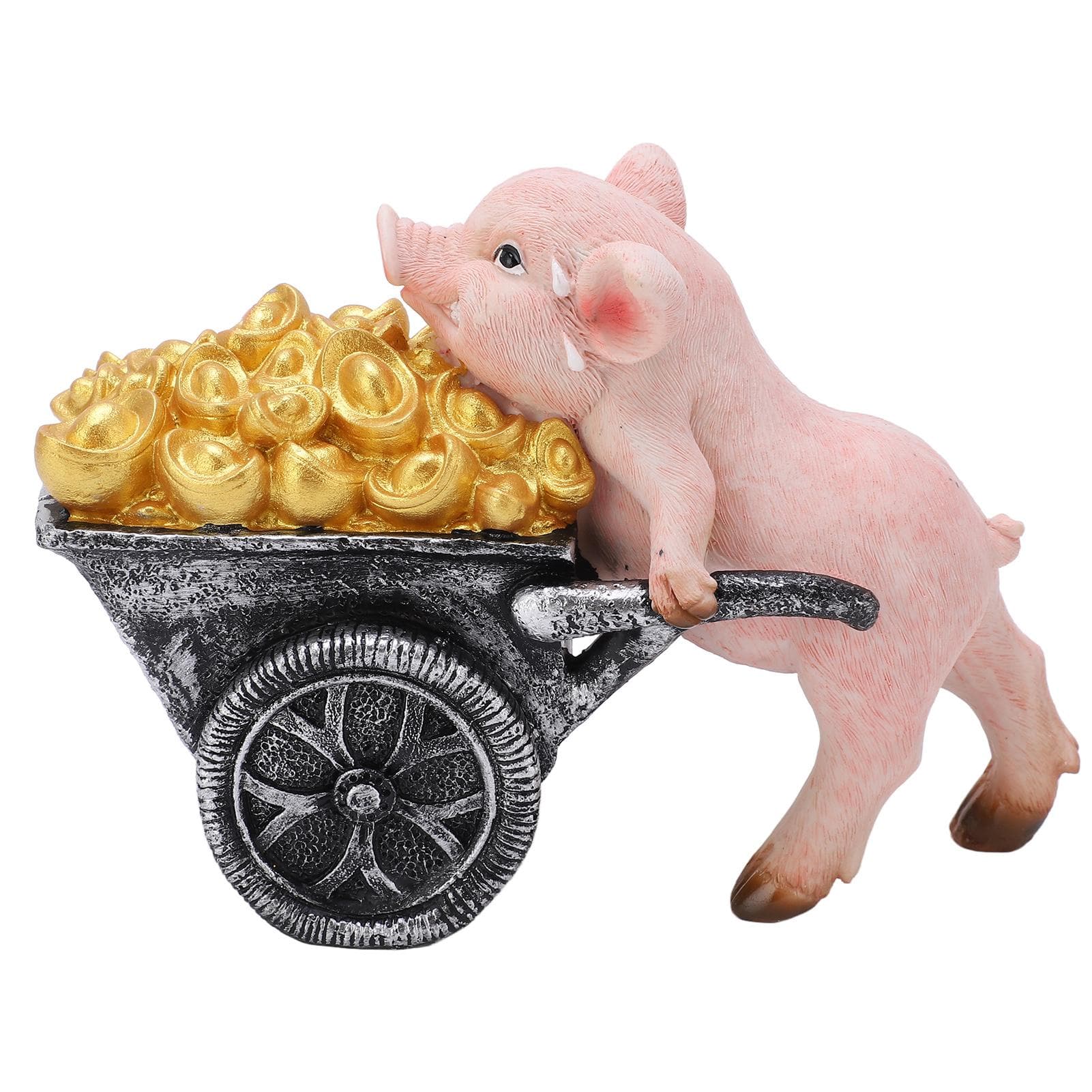 Lucky Pig Statue Vivid Appearance Lifelike Details Multi Purpose Resin Pig Statue Ornament for