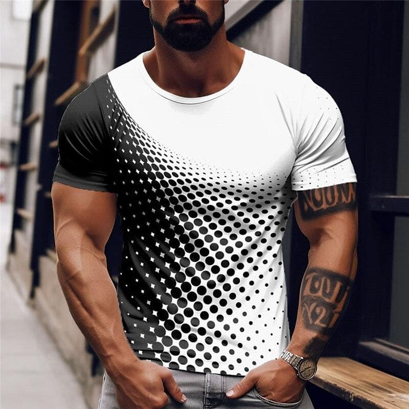 Summer Men's T-Shirt Oversized Tees Top Contrast Print Slim Fit Shirt Punk Short Sleeve Casual Men Clothing Designer Streetwear 3XL