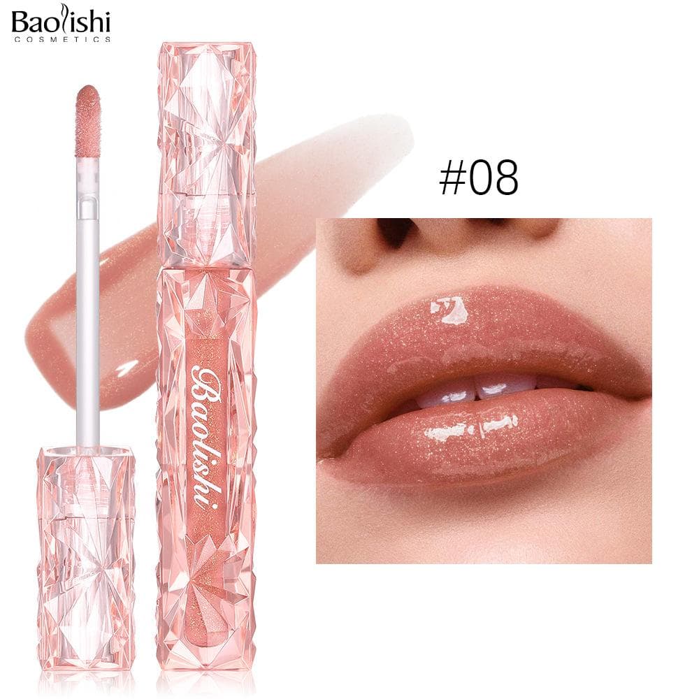 Diamond-shaped Shell Pearl Glitter Lip Gloss Micro-glitter Lip Gloss Non-stick Cup Waterproof Moisturizing Lip Glaze