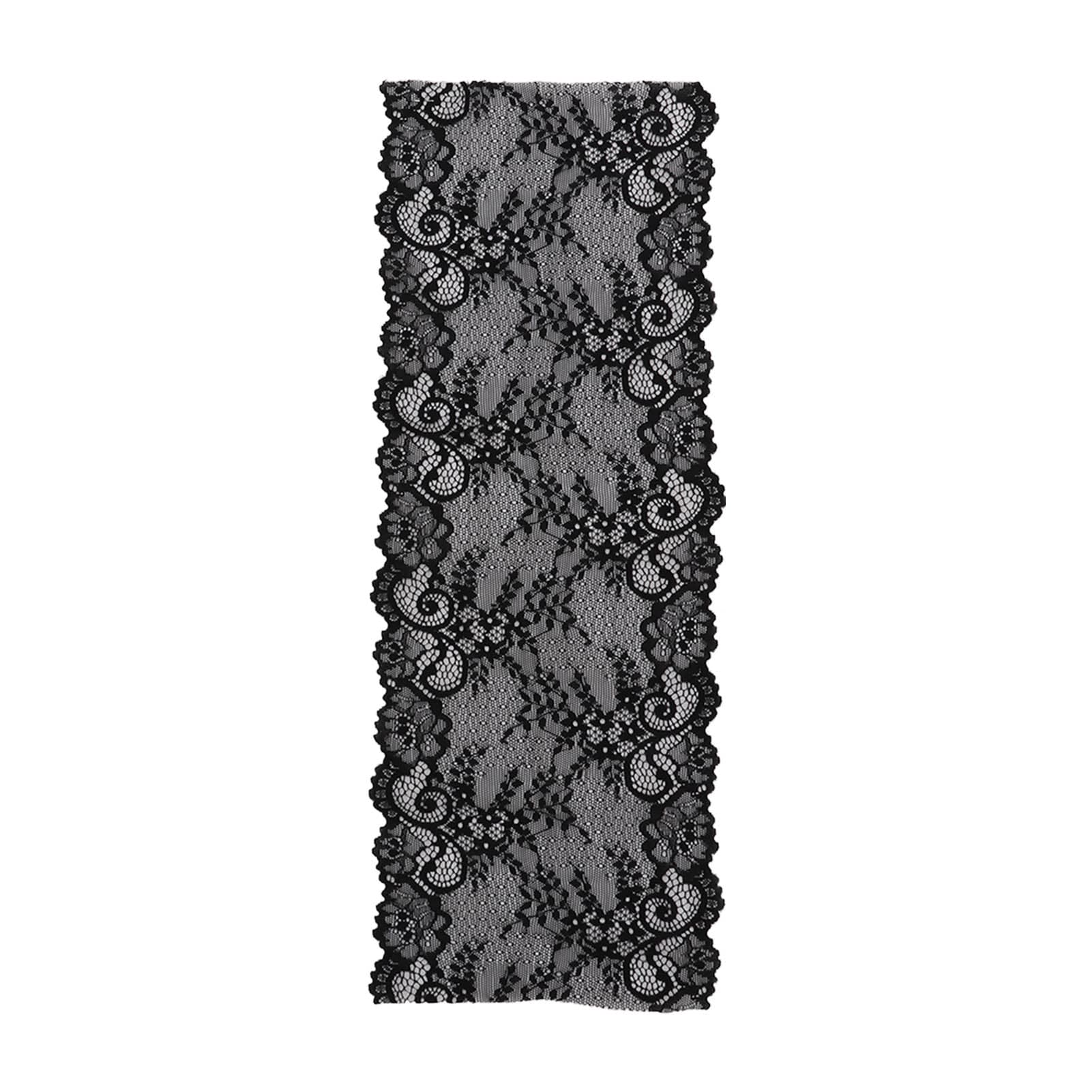 Lace Ribbon 18cm Wide Unique Style Soft Thickened Clothing Accessories for Decorate Clothes black