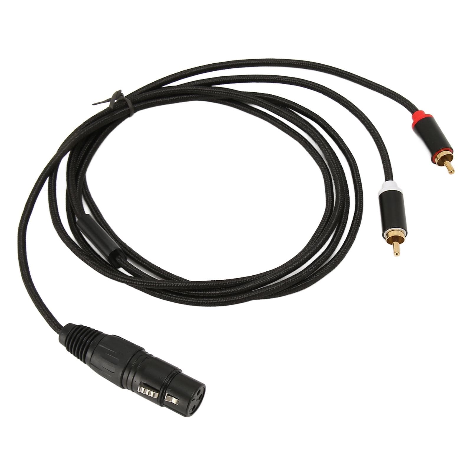 XLR to Dual RCA Cable Female to Male Low Loss Noiseless Y Splitter Duplicator Wire Stereo Sound 1m / 3.3ft
