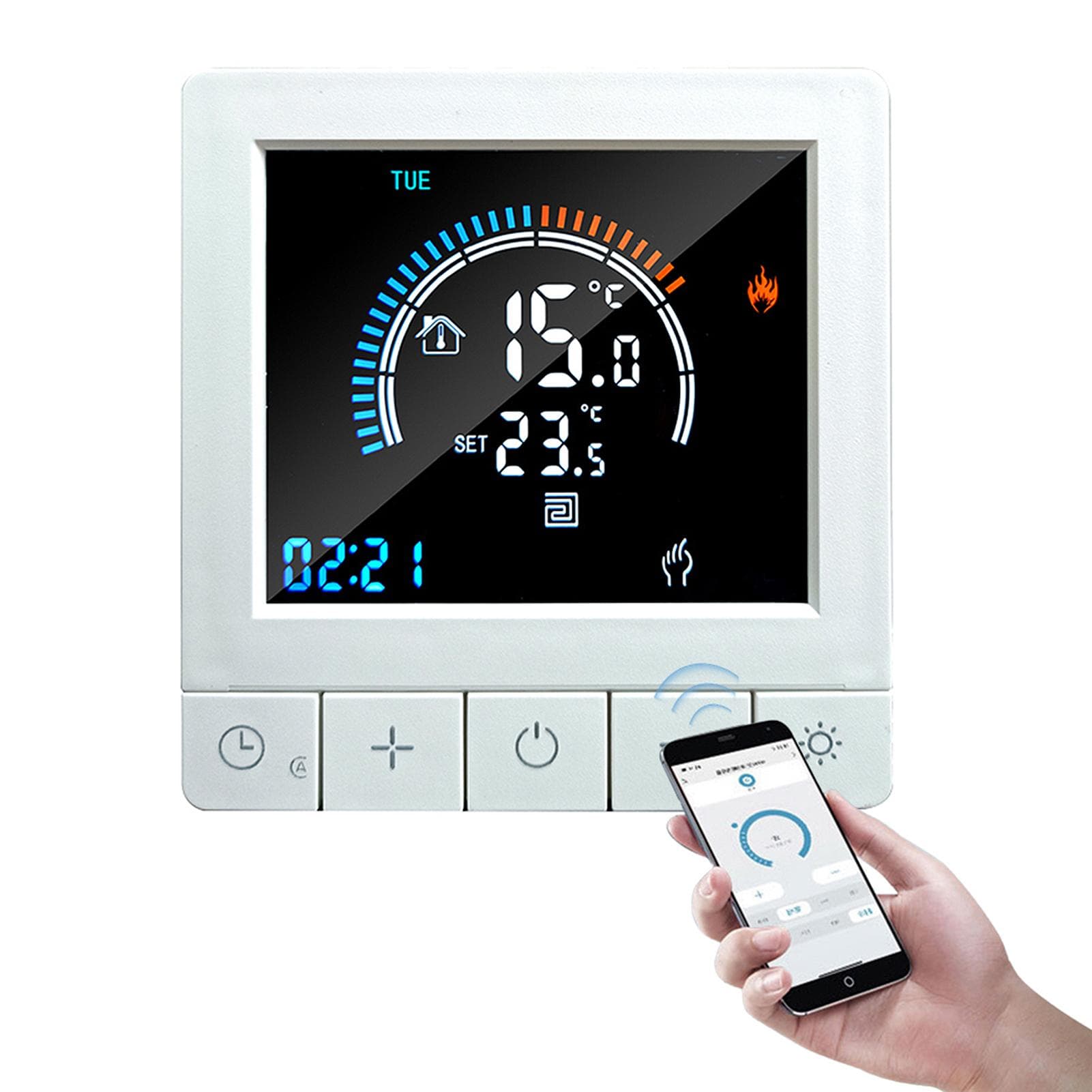 Programmable Digital Thermostat with Child Lock WiFi LCD Display NTC Sensor Electric Heating Warm E-1
