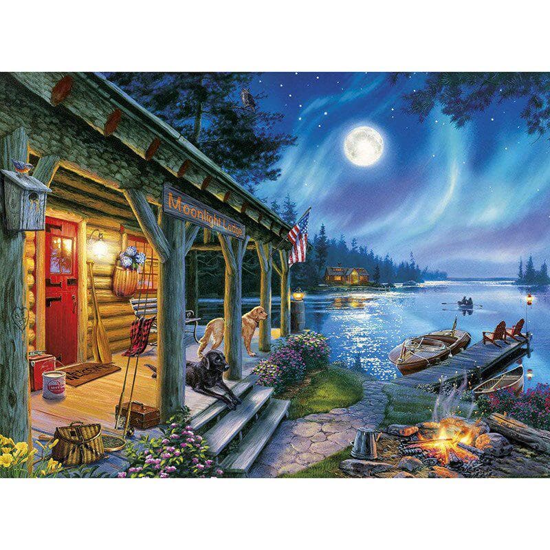 DIY Diamond Painting Embroidery Moonlight Scenery Cross Stitch Full Drill Rhinestone Home Decoration 20X30CM