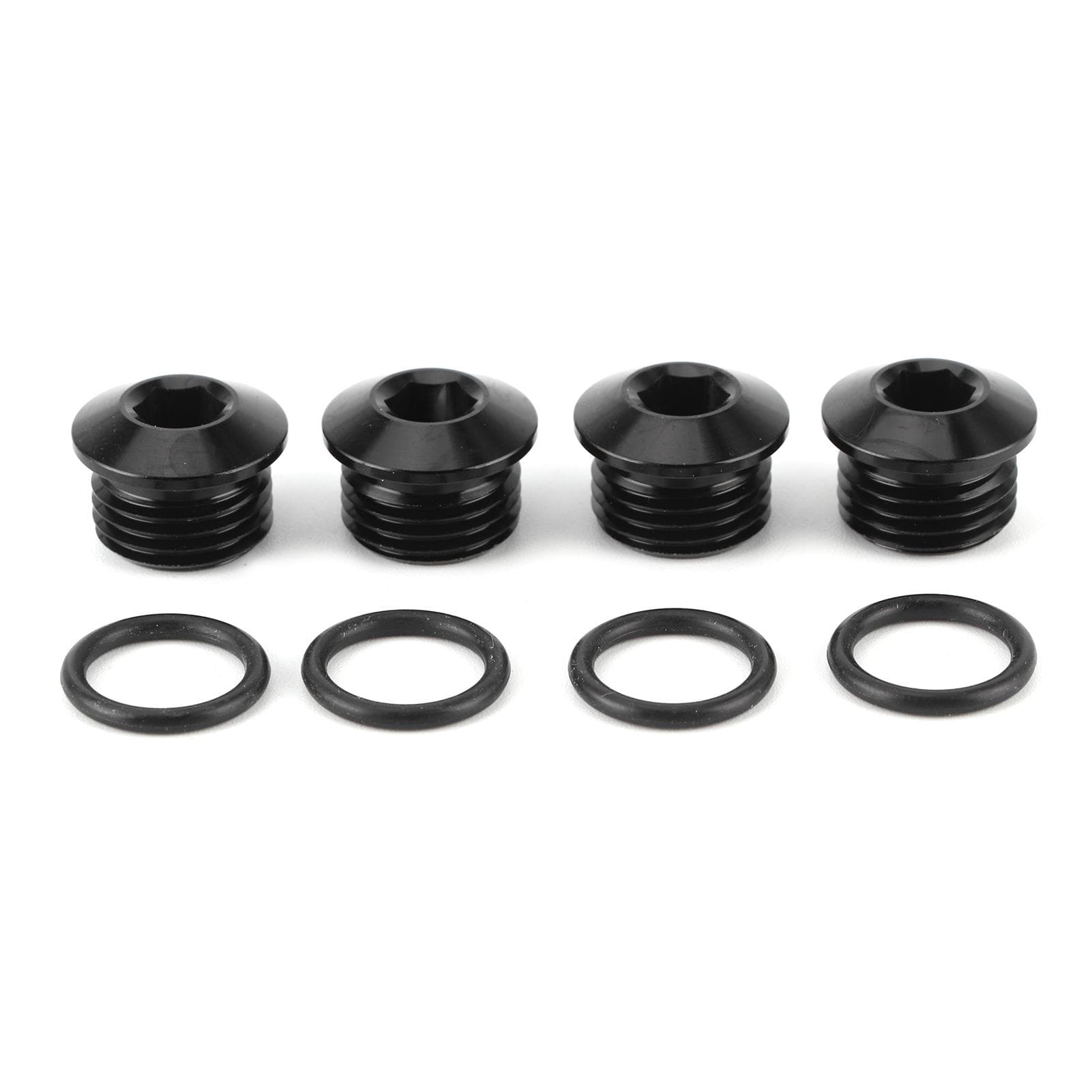 6AN Male Hex Head Socket with ORing Kit ORB Port Plug Aluminium Alloy Black Anodizing