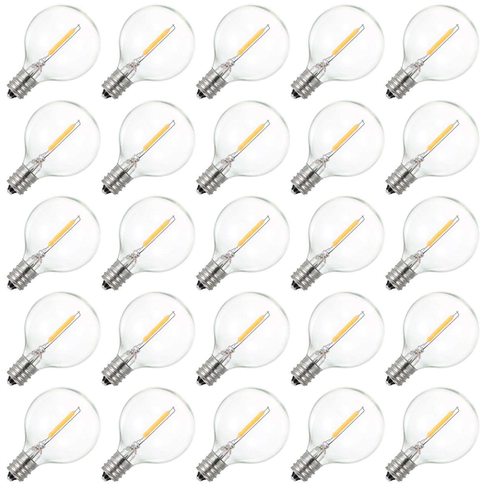 Tomshine A C230V Globe LEDs G40 Bulb Lamp 25 Pack E12 Base Socket Holder IP44 Water Resistance Warm warm white