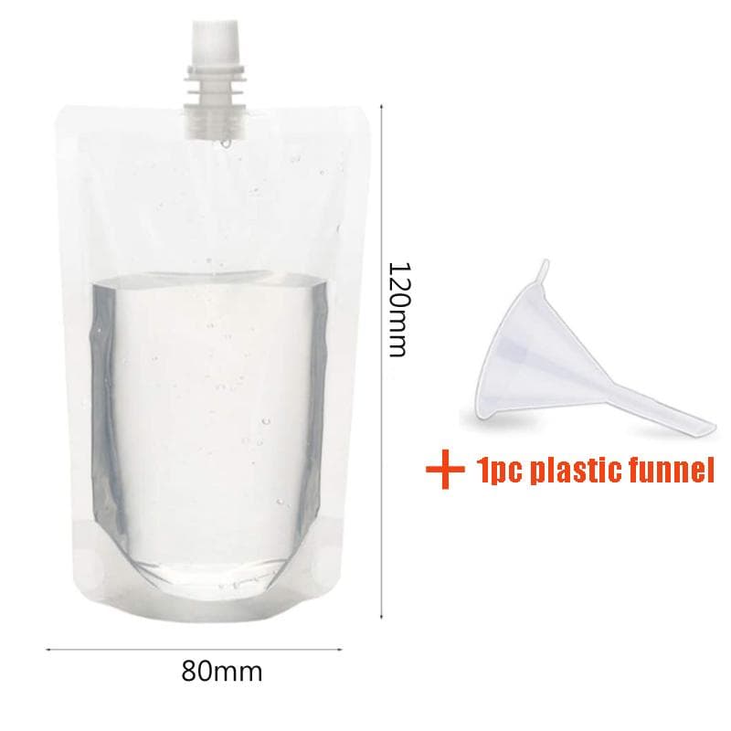 100ml-500ml Travel Drink Spout Pouches Transparent Plastic Bags Sealed Juice Storage Beverage Ice Cold Drink Pouch Portable 100ml 30pcs