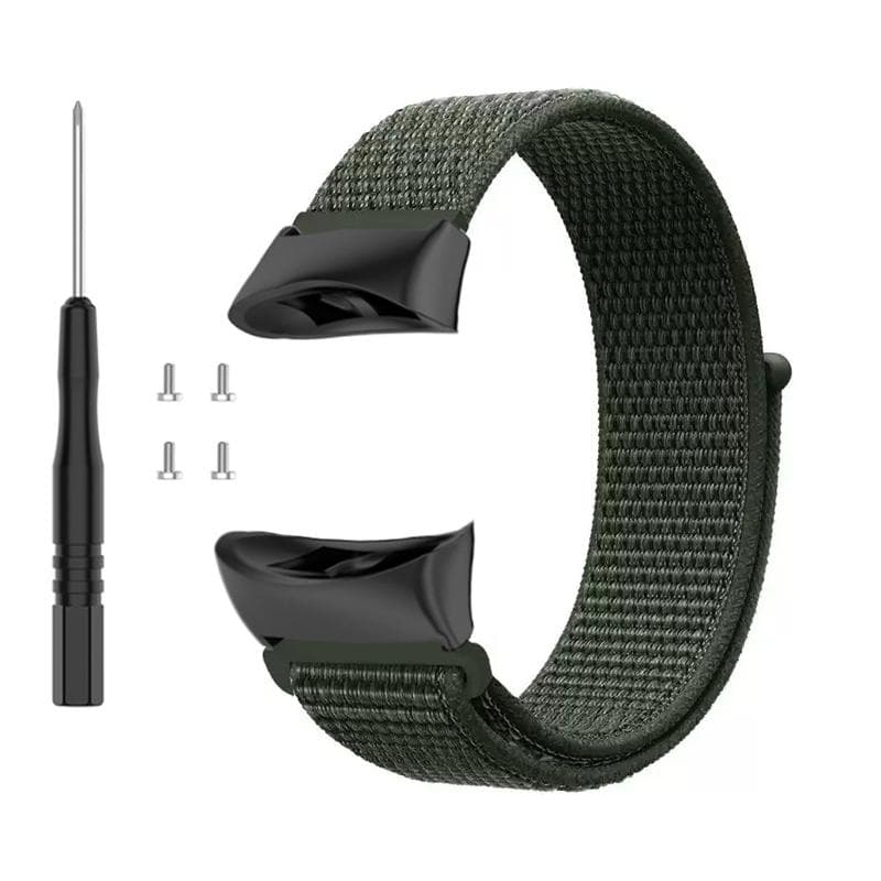 Nylon Strap Compatible with Garmin Forerunner 45 45S Watch Band for Garmin Swim 2 Smartwatch Replacement Wrist Band Accessory Metal connectors green