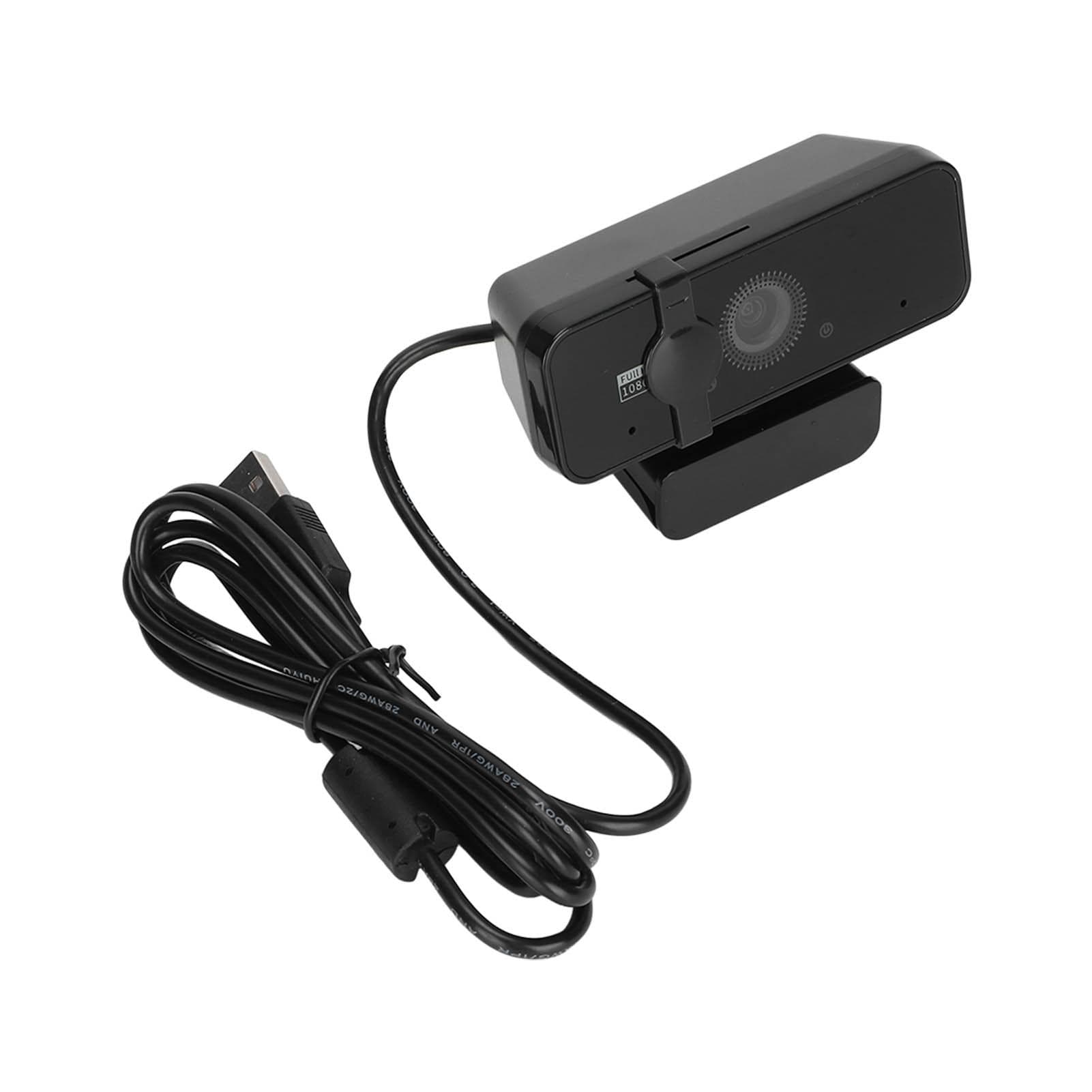 PC Camera 1080P 30fps 1920x1080 USB2.0 Inbuilt Mic Plug and Play Camera Cover 360 Degrees Rotation