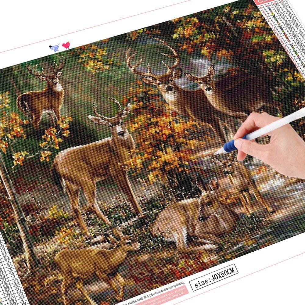 5D Full Drill Diamond Painting Deer Animal Home Decoration Handcraft Art Kits Embroidery 50X70CM