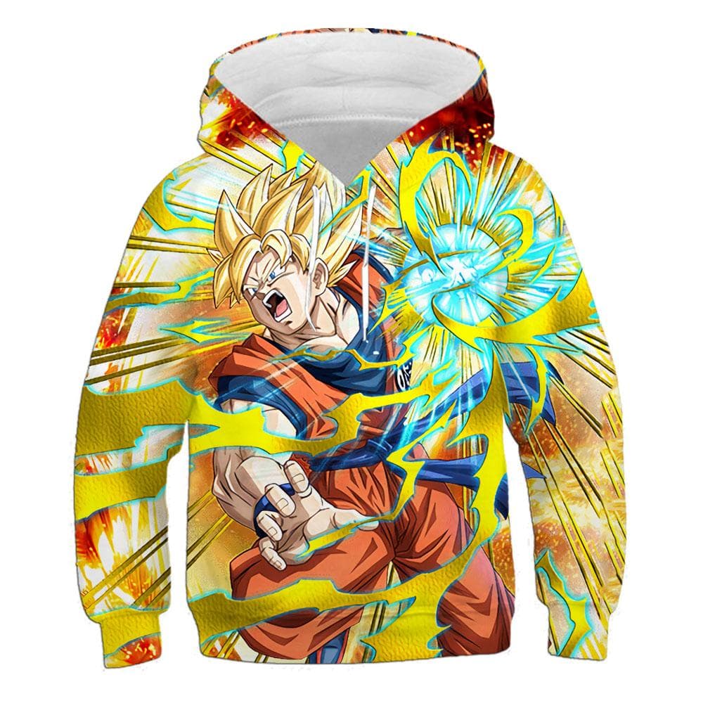 2025 MINISO Kids Dragon Ball Hoodie Sweatshirt Son Goku Boys Girls 3D Printing Sport Sweater Cosplay Costume Children Pullovers Tops 110