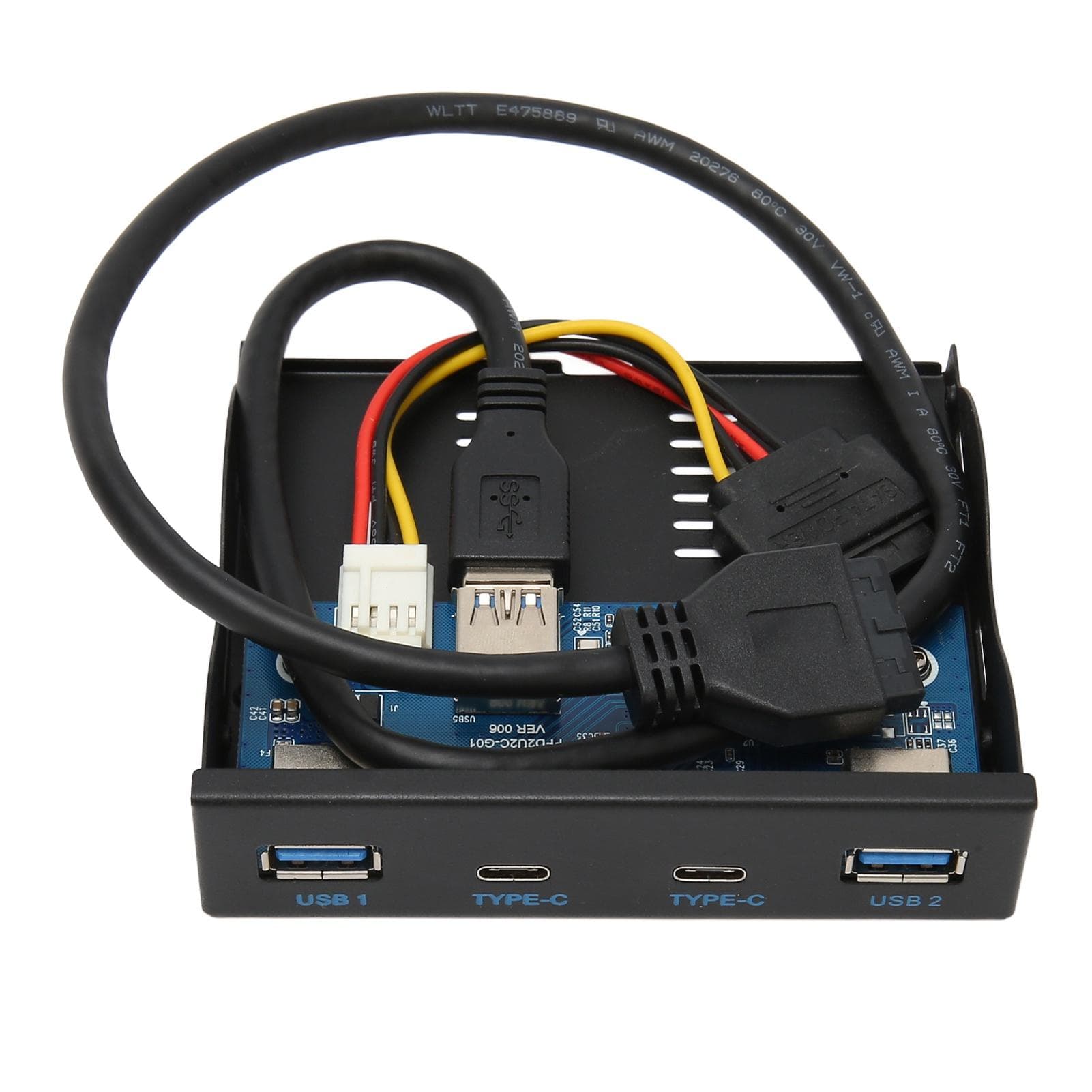 USB 3.2 Front Panel Hub 6 Ports 5Gbps High Speed Plug and Play Stable Front Floppy Drive Panel for