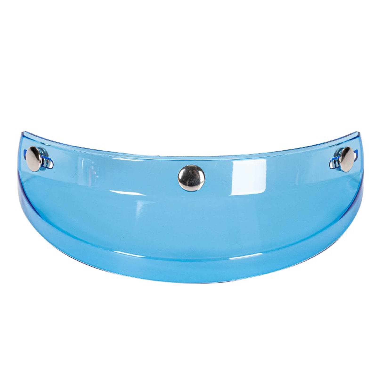 Universal Motorcycle 3 Snap-Button Visor Flip Up Down Open Face Helmet Wind Shield light blue