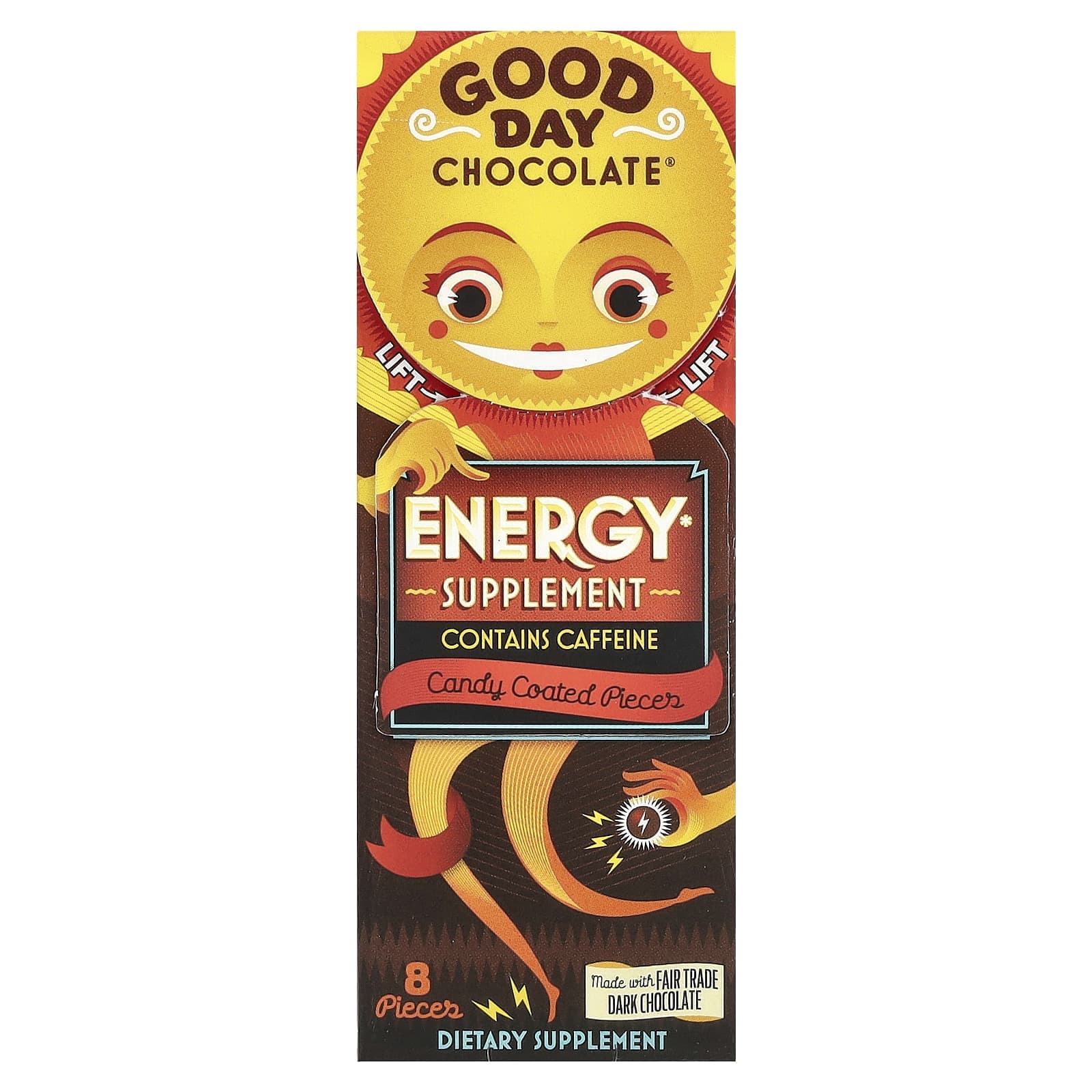 Good Day Chocolate, Energy Supplement, 8 Count