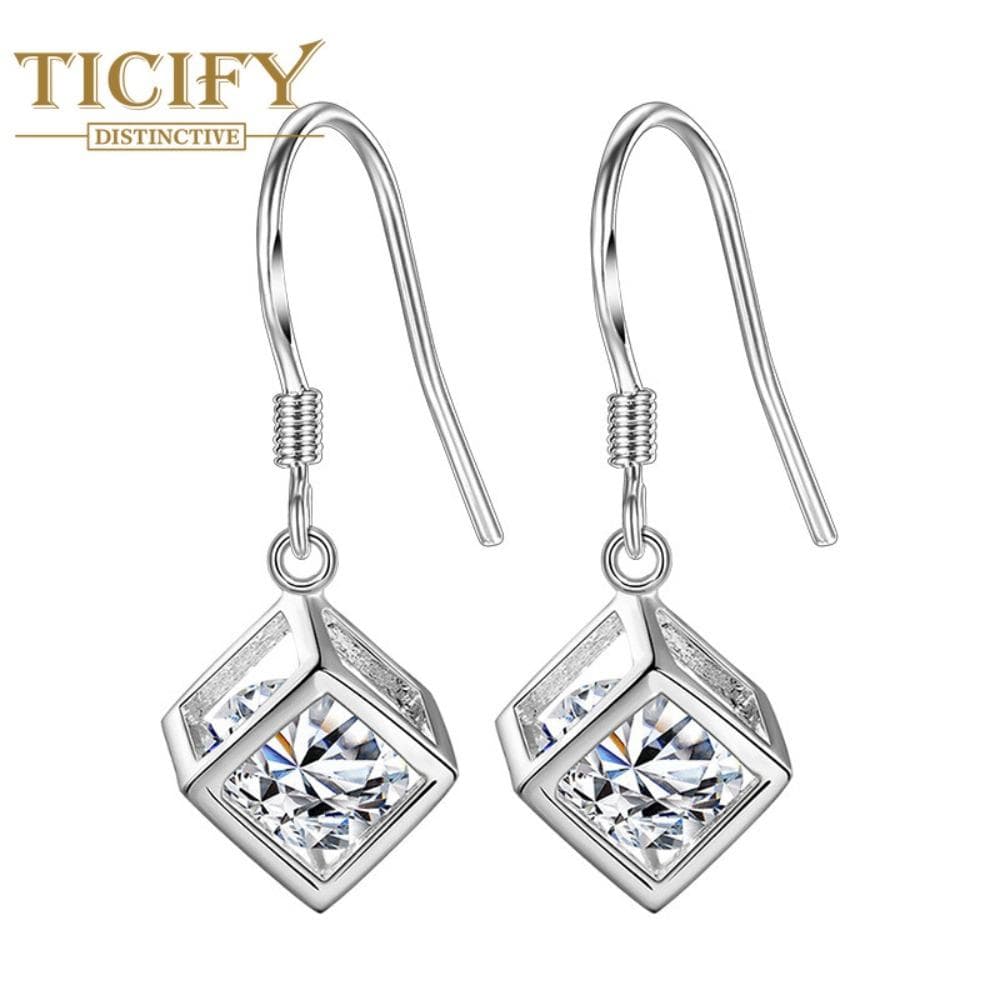 Rubik's Cube Love Earrings Fashion Earrings white