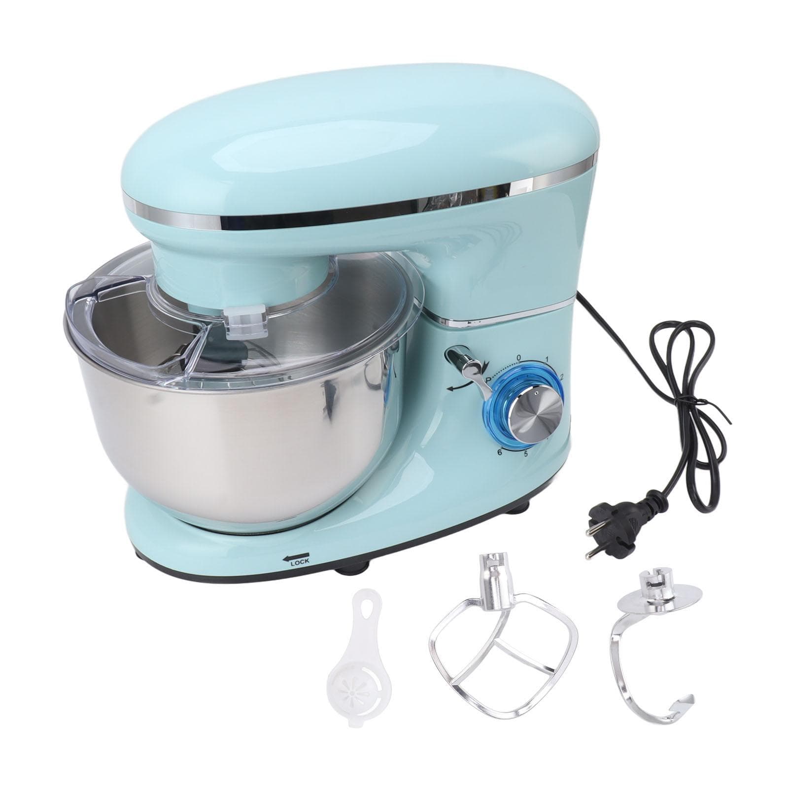 Electric Stand Mixer 8 Speed 6.5L Stainless Steel Bowl Countertop Food Mixer with Dough Hook Beater L blue