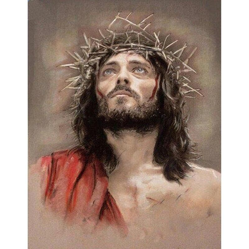 5D DIY Diamond Painting Jesus Diamond Embroidery Christianity Cross Stitch Full Round Drill Crafts Home Decor Manual Gift Full Round 15x20CM