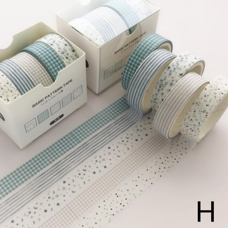 5Pcs/pack Moon Star Washi Tape Set Decoration Sticker Scrapbooking Diary Adhesive Masking Tape Stationery School Supplies
