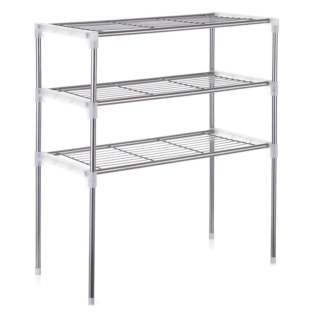 3-Tier Multi-functional Kitchen Storage Shelf Rack Microwave Oven Shelving Unit 3-Tier