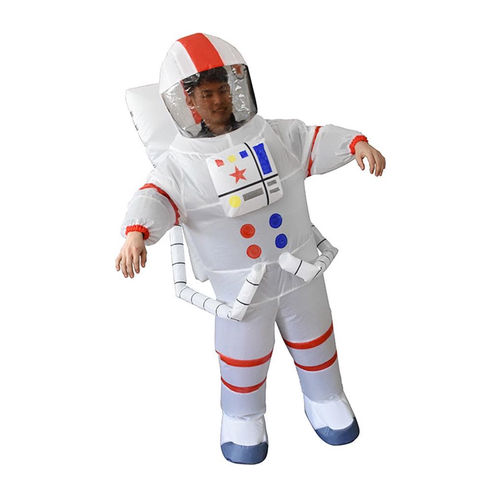 Inflatable Spaceman Costume Blow Up Cosplay Costumes Inflatable Fancy Dress Funny Parent-child Adult white