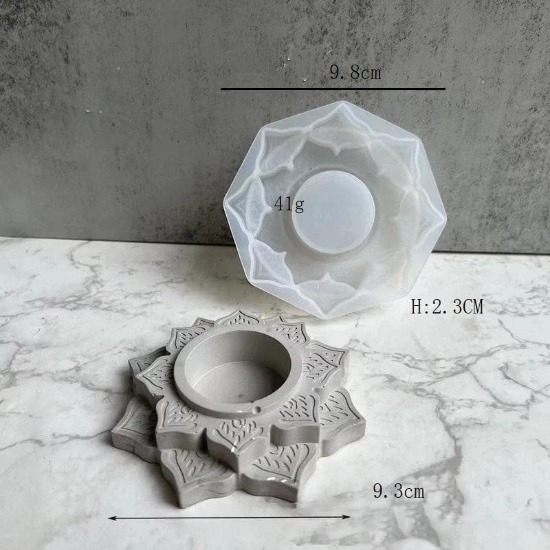 Concrete Candle Jar Silicone Mould Round Lotus Candle Holder Cement Plaster Mold Handmade Epoxy Resin Candlestick DIY Mould Tool