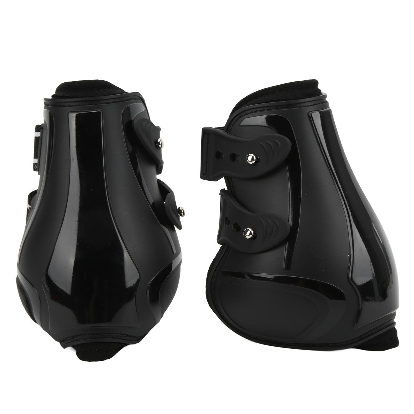 Horse Tendon Boots Set Soft Anti Slip Adjustable PU Shell Tendon Guard Boots for HorsesBlack Hind L