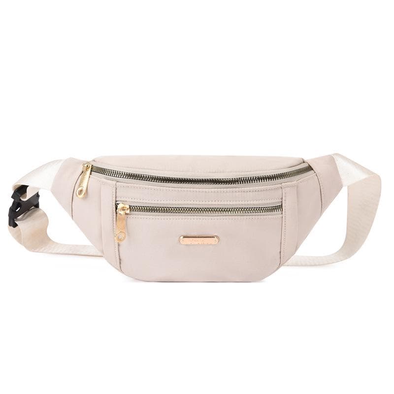 Korean Style Oxford Cloth Waist & Shoulder Bag for Men & Women - Fashionable, Simple Chest Bag for Outdoor Sports white