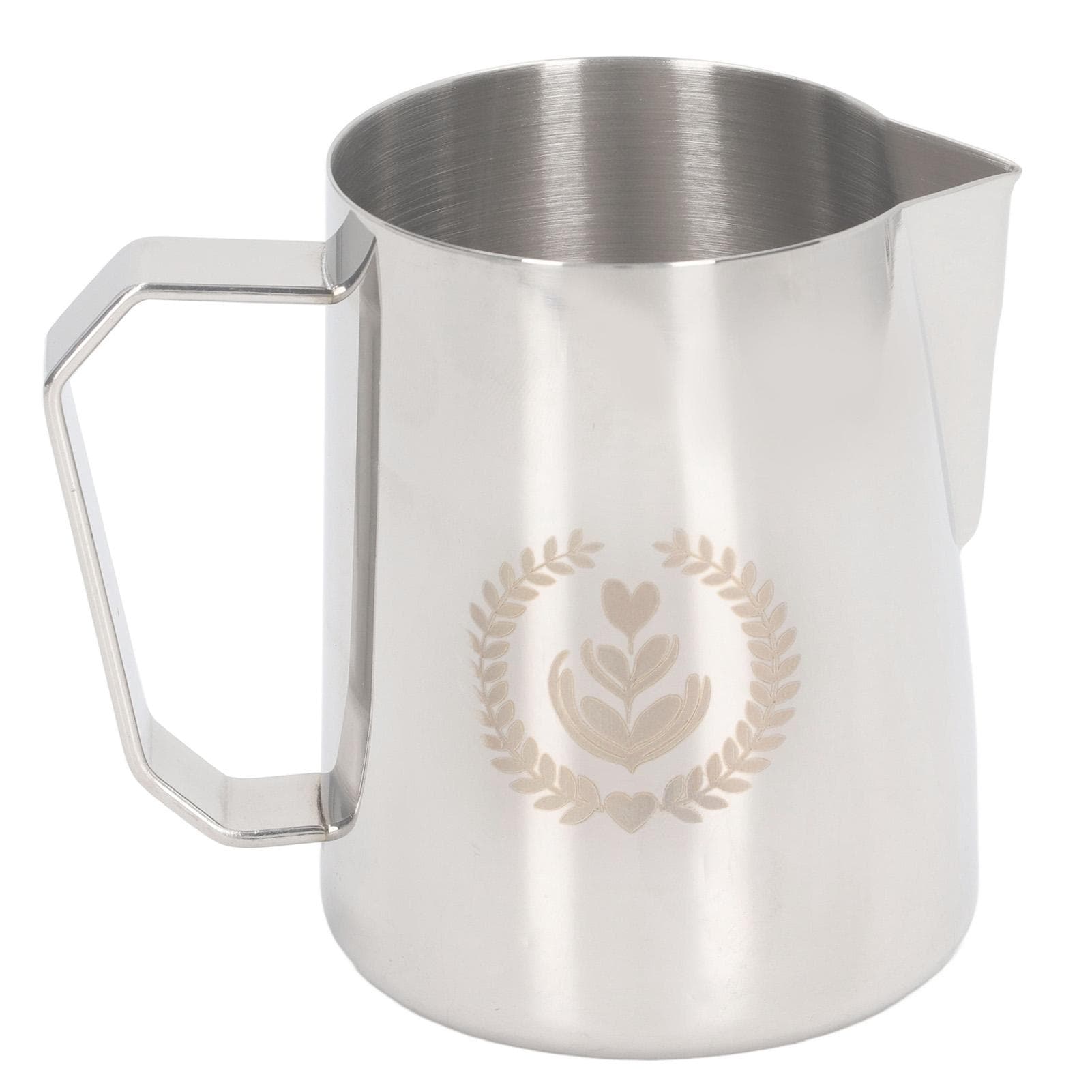 Frothing Jug Pitcher 600ml Food Grade Stainless Steel Milk Frother Cup Eagle Spout Milk Frothing L(for 6.5-9kg) clear