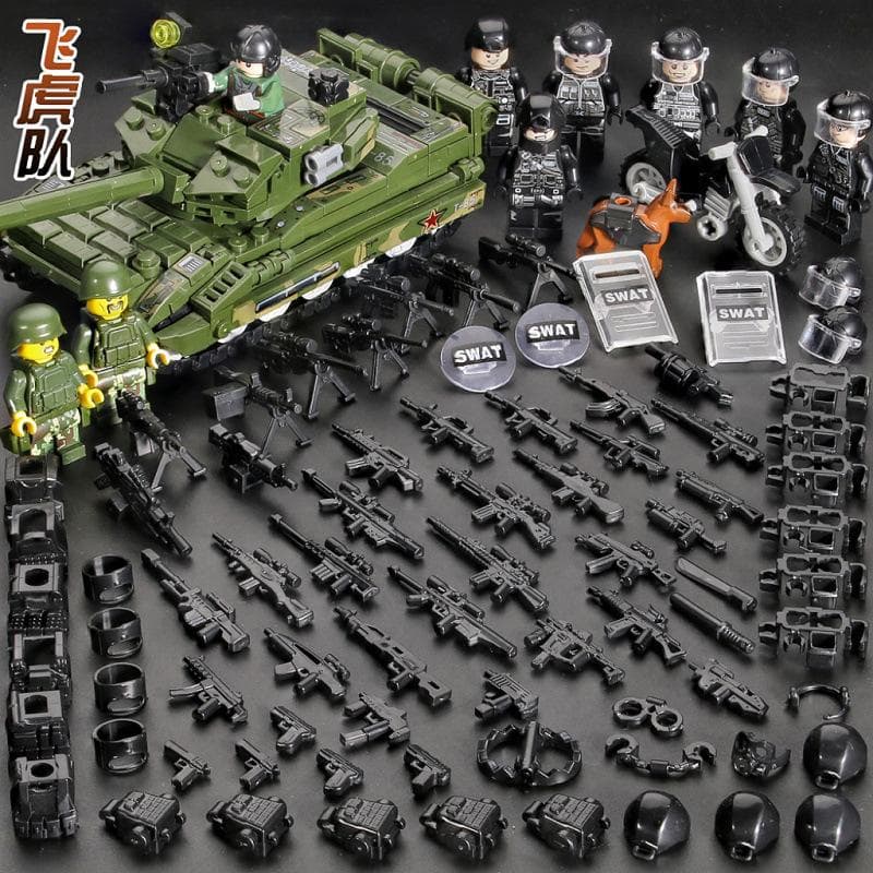 Building Block Military Minifigures Police Special Forces Minifigures Assemble Toys Year-Old Boy Birthday Model