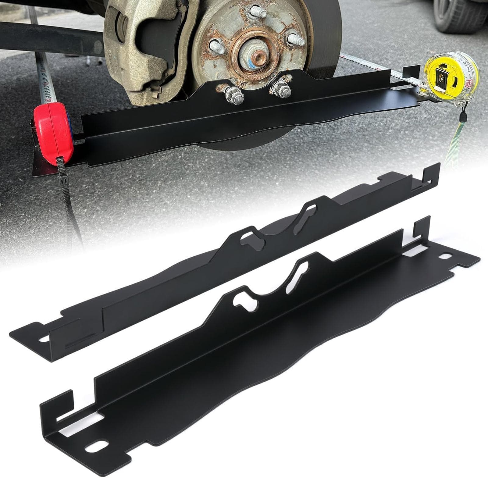 Heavy Duty Toe Alignment Tool Plates, 2PCS Stainless Steel Wheel Alignment Tool Plates with Hanging black