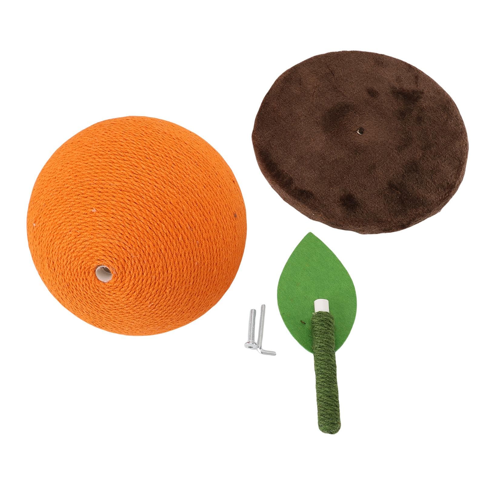 Cat Scratching Ball Cute Orange Shape Jute Safe Decorative Cat Exercise Toy for Living Room Bedroom