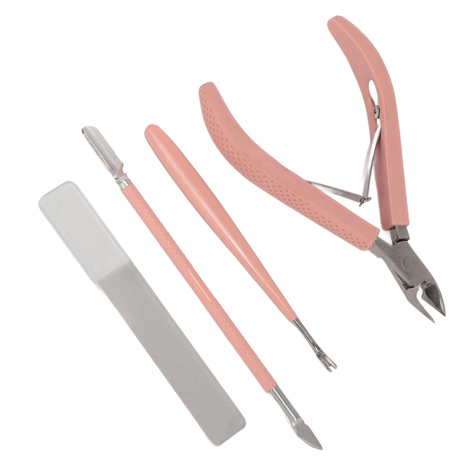 Nail Clipper Set Stainless Steel Multifunctional Portable Manicure Tool Set for Home Shop Travel pink