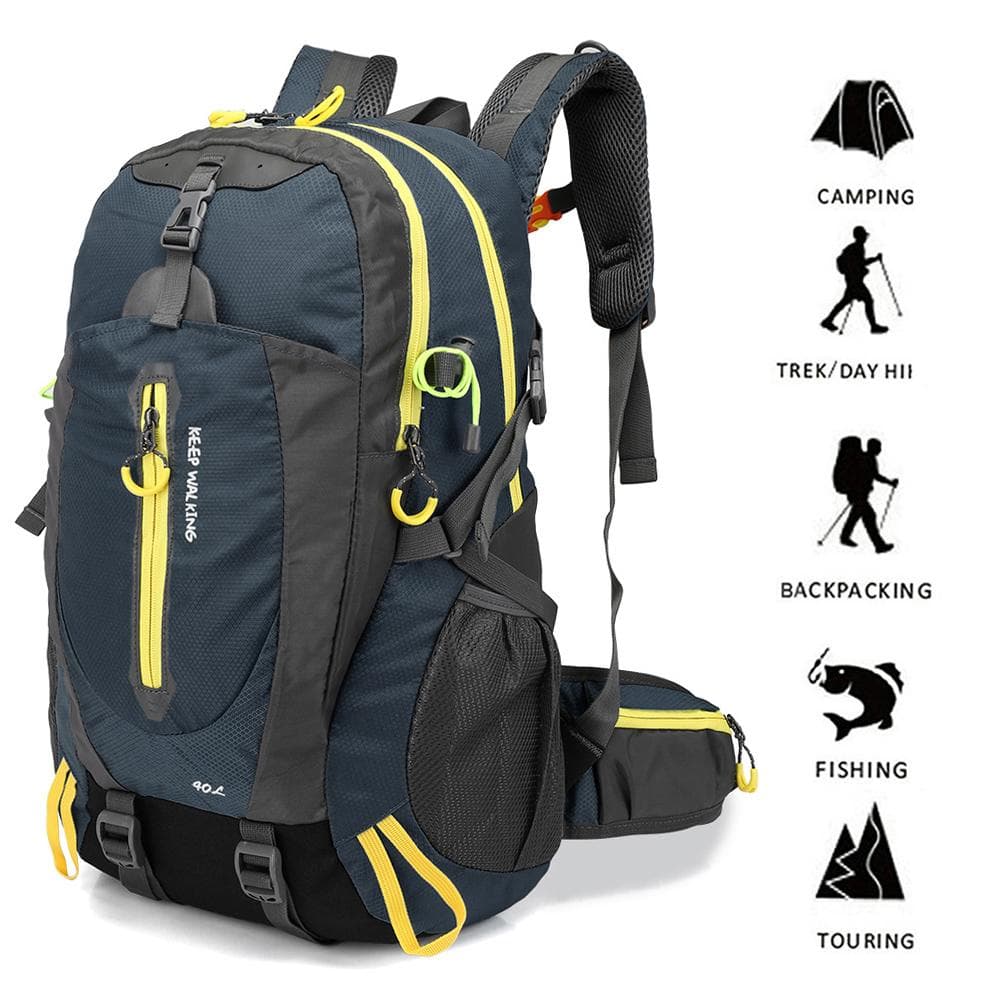 40L Water Resistant Travel Backpack Camp Hike Laptop Daypack Trekking Climb Back Bags For Men Women dark blue