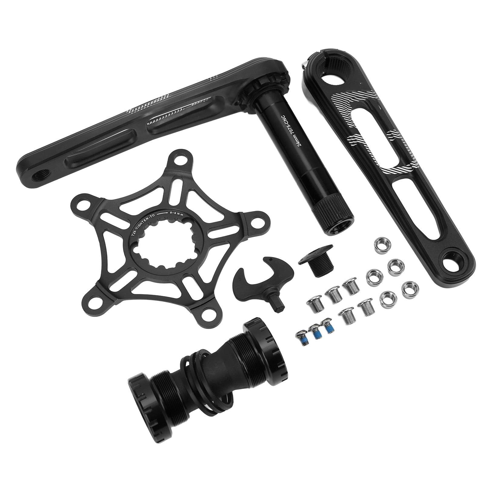 Lp Litepro Folding Bicycle Crankset Aluminum Alloy 130 BCD Bike Crankset CNC Curved Hollow Handle