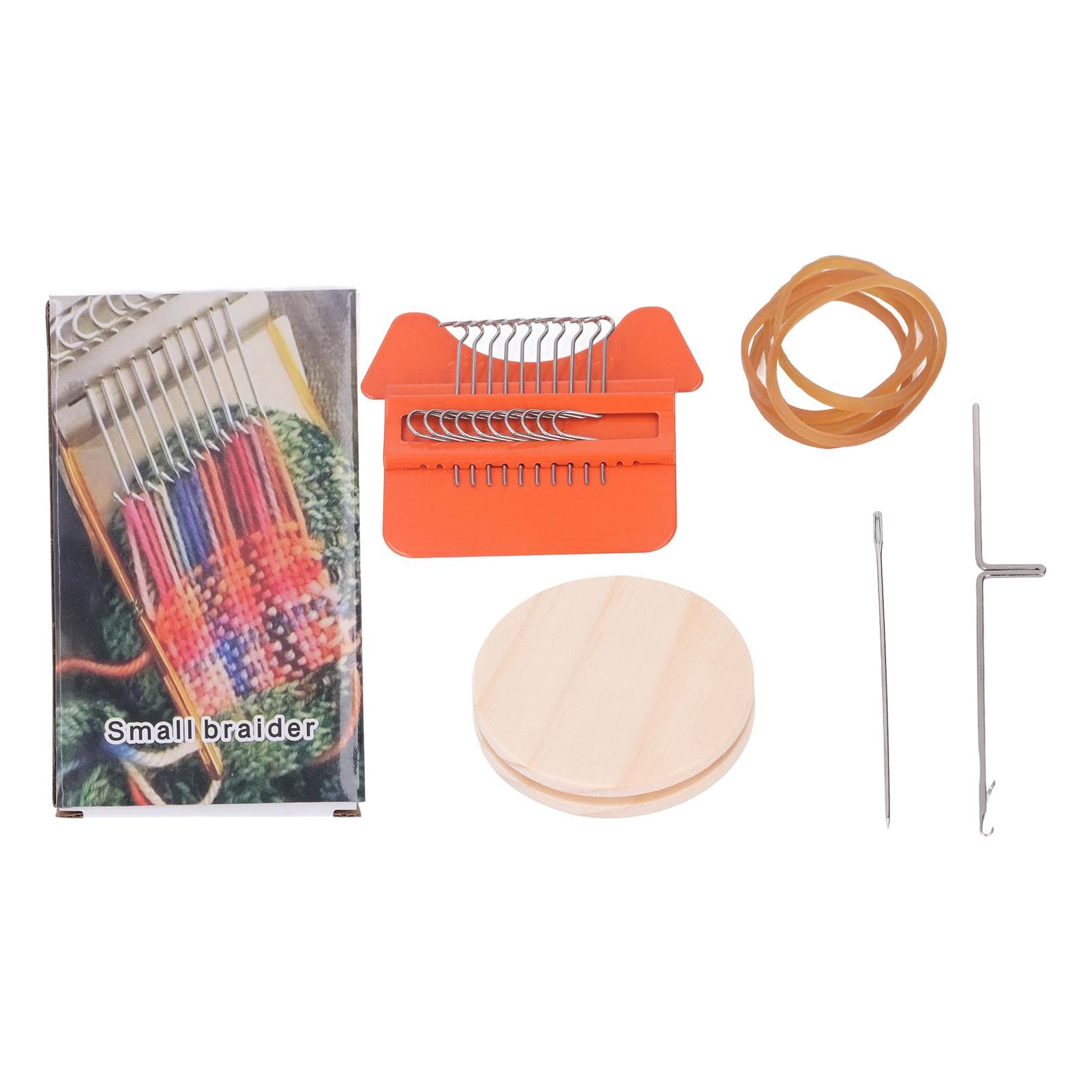 10 Hooks Mini Loom Machine Household Small Weaving Loom Machine with 6.5cm Wooden Board for Hand