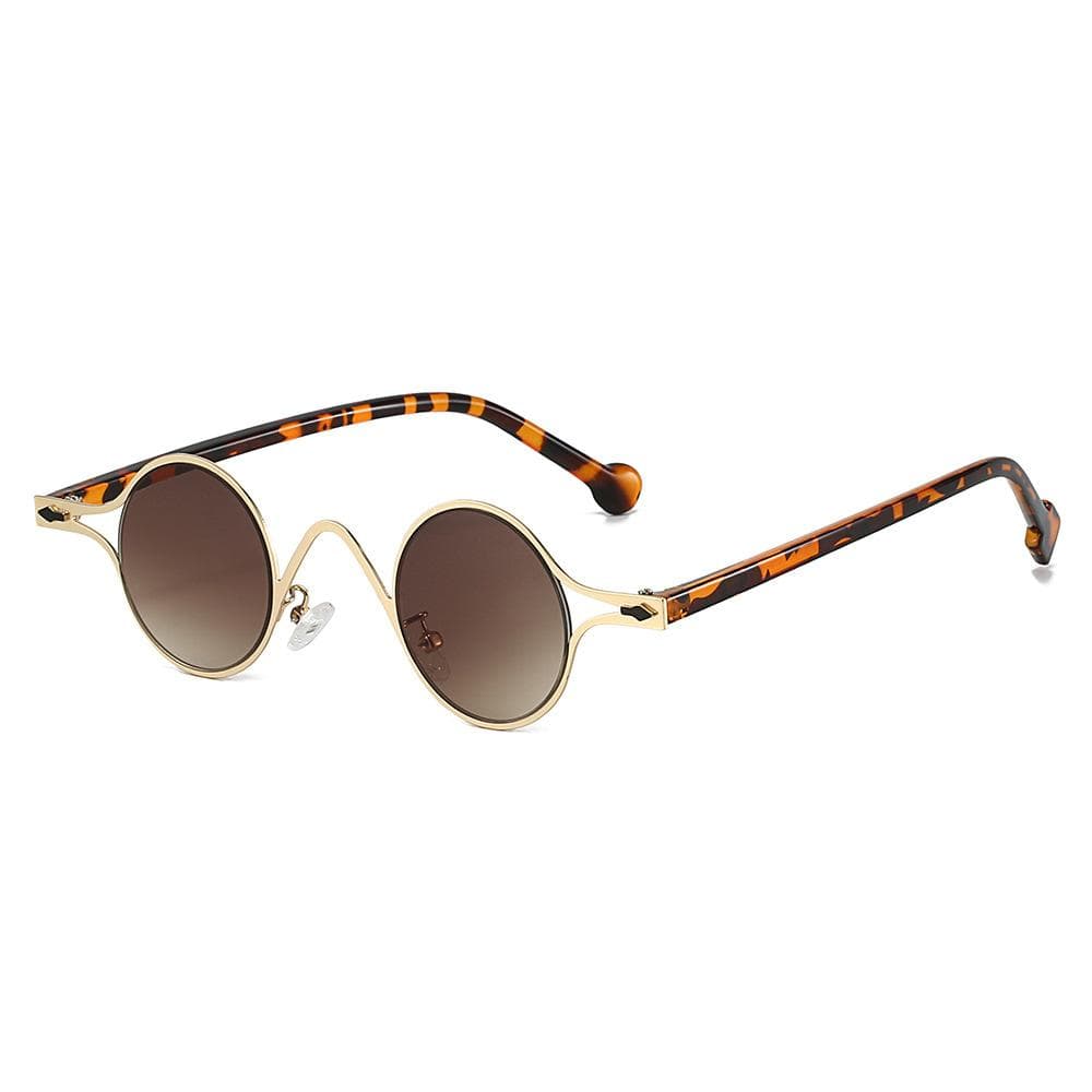 New Retro Oval Gradient Sunglasses Y2K Luxury Fashion Metal Small Frame Rivet Sun Protection for Women Men as picture