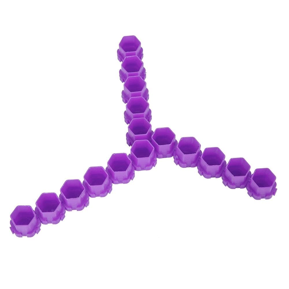 200Pcs Tattoo Ink Cups Honeycomb Shape Pigment Holder Cups Permanent Makeup Supplies Green purple