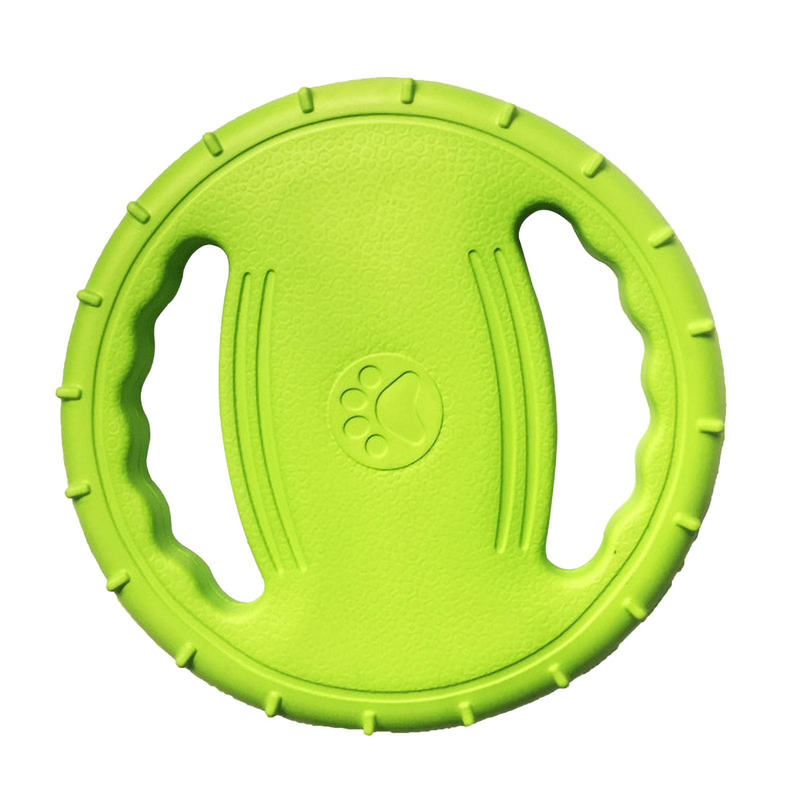Pet Dog Flying Disc EVA Dog Training Ring with Double Handles Dog Flyer Toys Outdoor Activity green